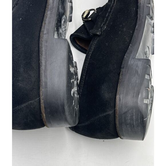 Gucci Women 1955 Horsebit Accent Black Suede Lugged Sole Loafers Size: 5D - Picture 13 of 16